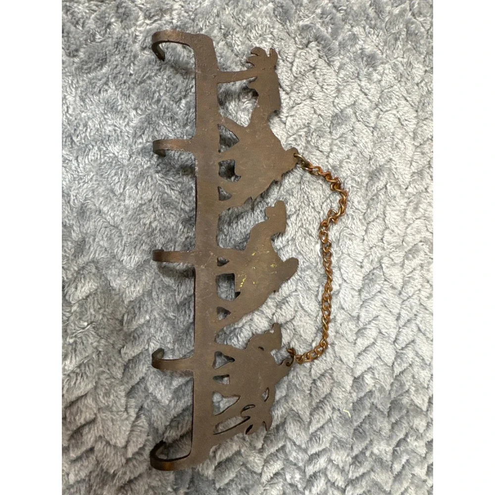 Vintage Brass Jerusalem Camel Wall Hook Rack 5‎ Hook Key Holder Souvenir Israel